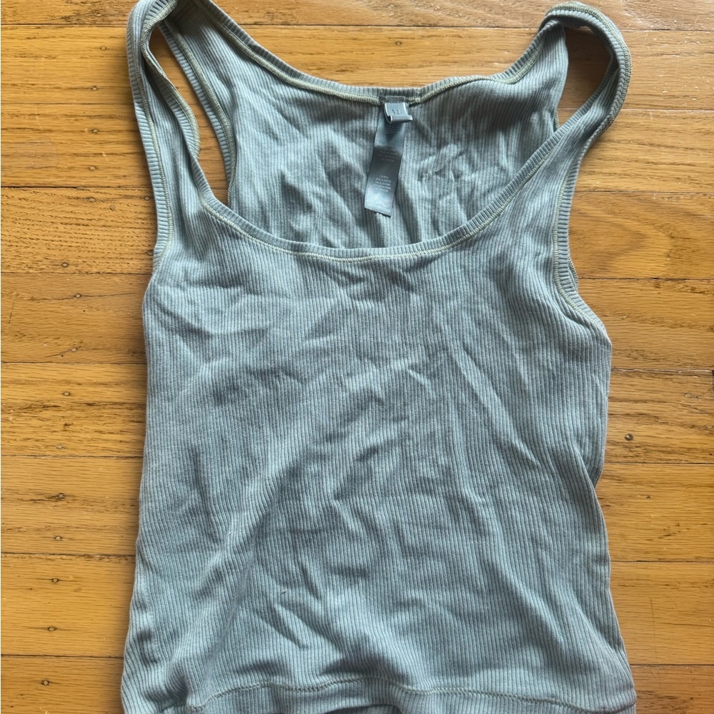 Women's Ribbed Tank Top - Gray